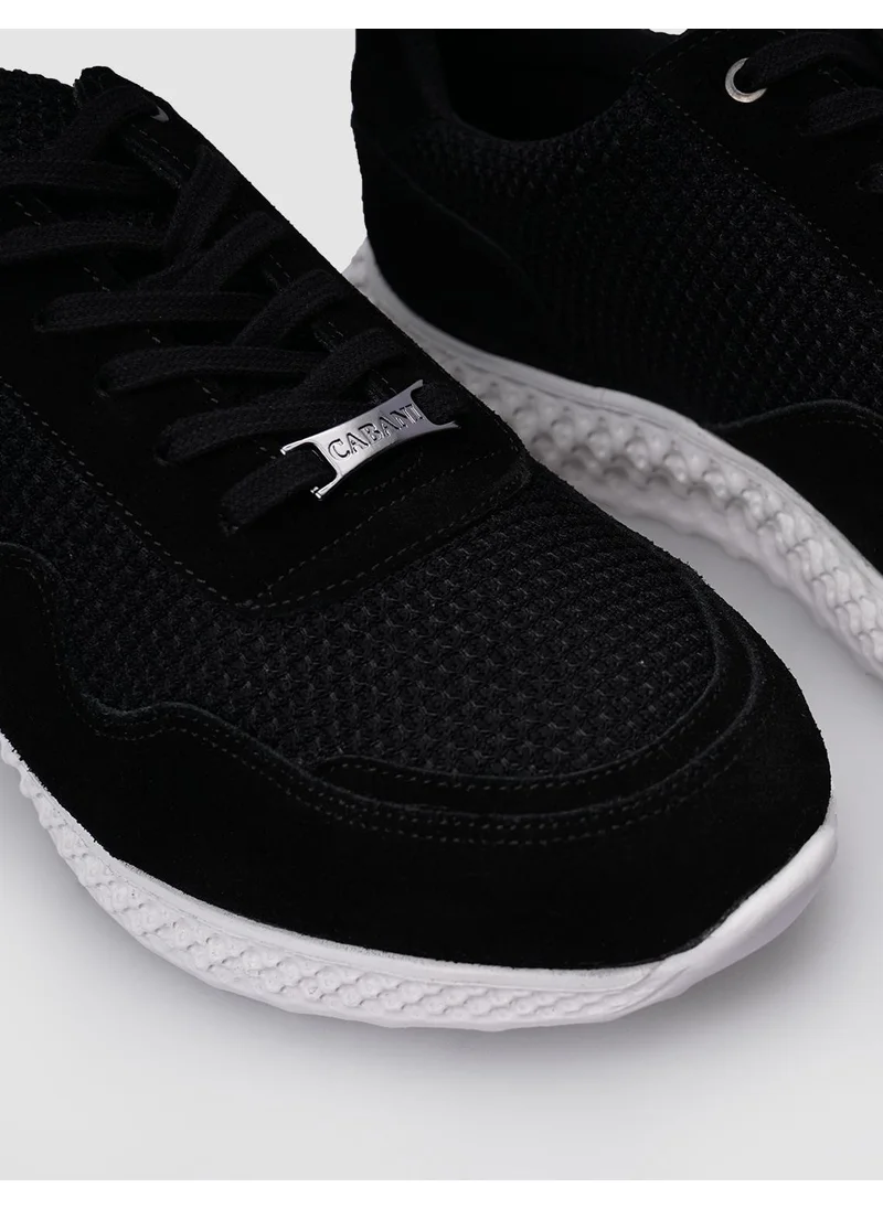 Cabani Knitwear Black Lace-Up Men's Sports Shoes