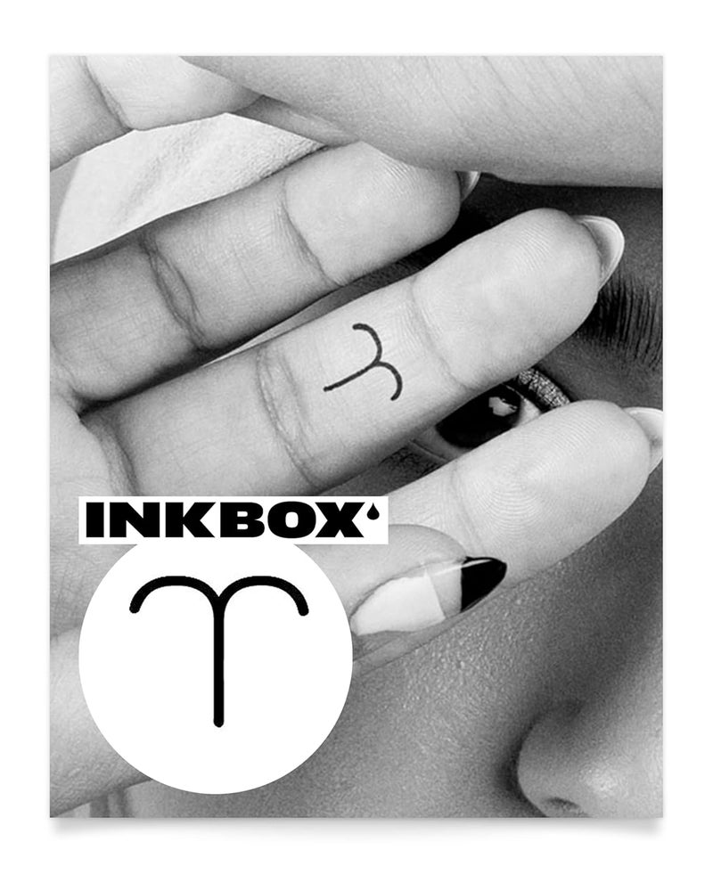 inkbox Inkbox Temporary Tattoos, Semi-Permanent Tattoo, One Premium Easy Long Lasting, Water-Resistant Temp Tattoo with For Now Ink - Lasts 1-2 Weeks, Astrological Aries, 1 x 1 in 