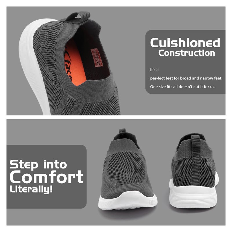 Face حذاء رياضي رمادي داكن للرجال - Image 2