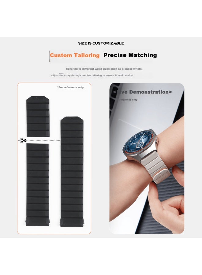 Watchbond Compatible Huawei Watch5 Band Gt5/gt5pro/gt4/watch4pro Men's Hnbr Hydrogenated Nitrile Rubber Starlight Orange Strap - Image 5