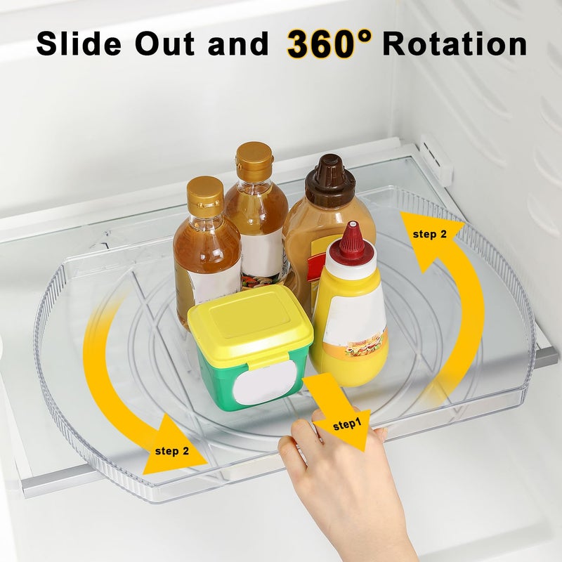 ROWNYEON Lazy Susan Turntable Organizer for Large Refrigerator, 360Â° Rotate Fridge Organizers and Storage, 16.54 Inches Rectangle Lazy Susan Organizer for Fridge, Cabinet, Pantry,1 - Image 4