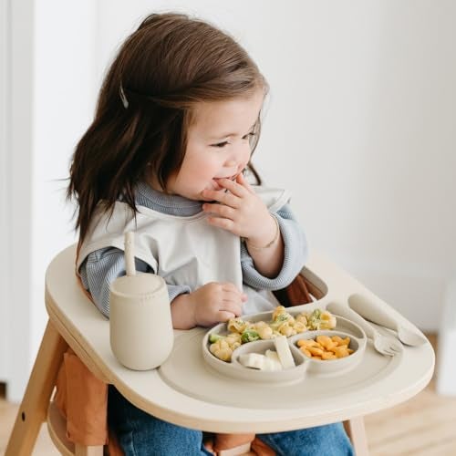 ezpz Mini Utensils - 100% Food Grade Silicone + Nylon Self Feeding Spoon & Fork for Baby/Toddler Led Weaning + Purees - Designed by a Pediatric Feeding Specialist - Sensory Bumps - 12 Months+ (Indigo) - Image 5