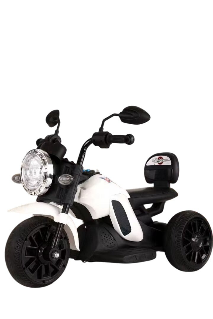 HZB-6689F 6V 3-Wheeled Small Electric Bike for Kids, White