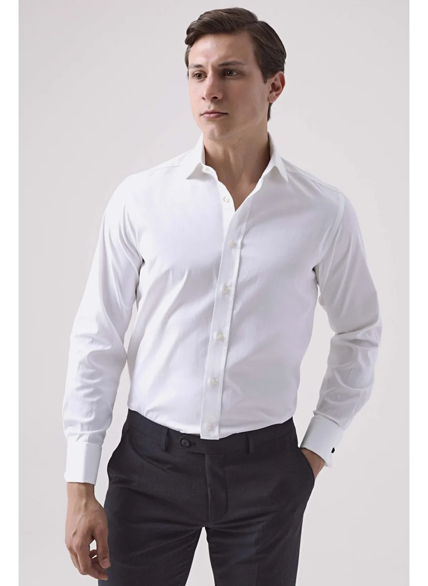 دي أس دامات D'S Groom Ds Groom Regular Fit White Plain Shirt