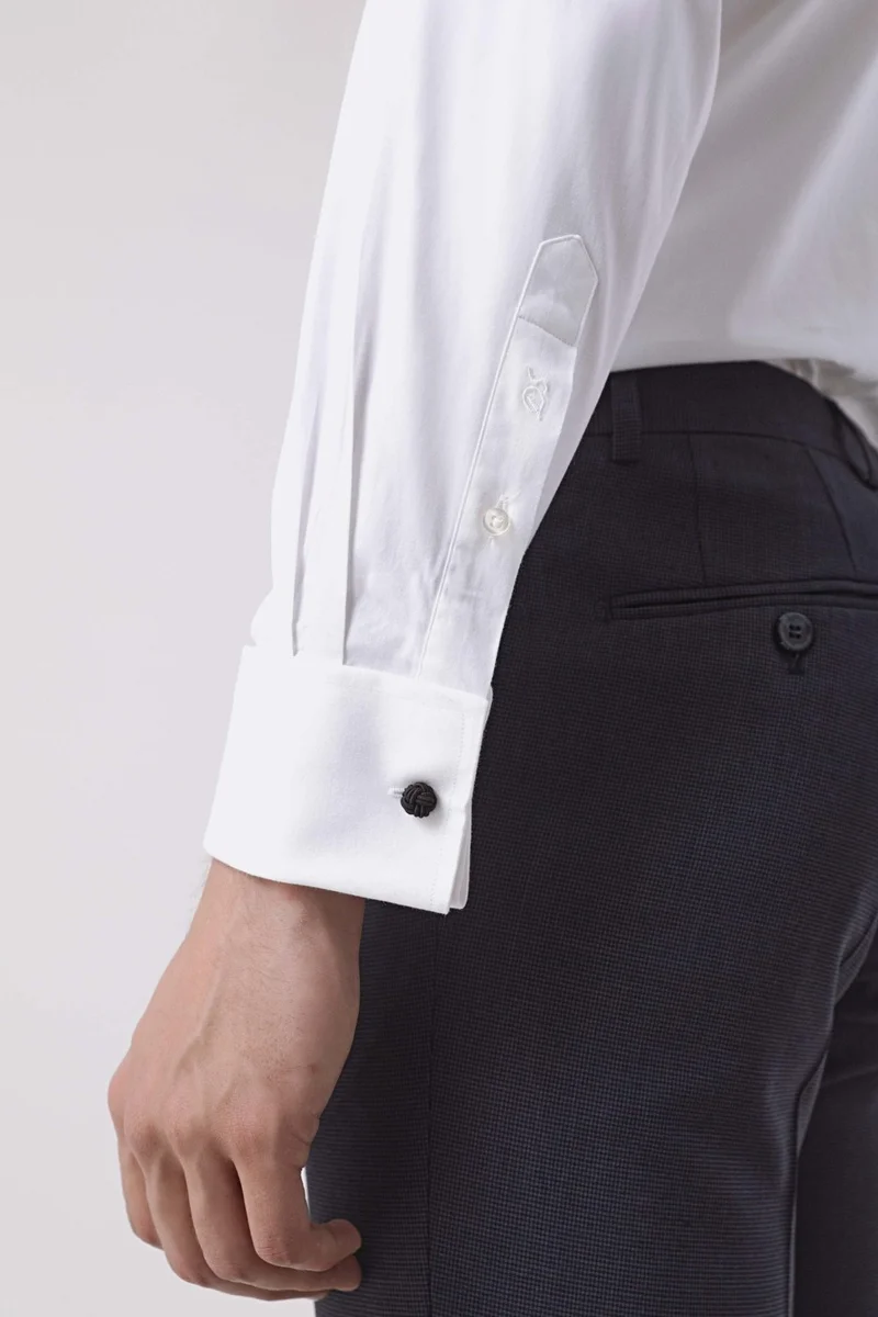 D'S DAMAT D'S Groom Ds Groom Regular Fit White Plain Shirt