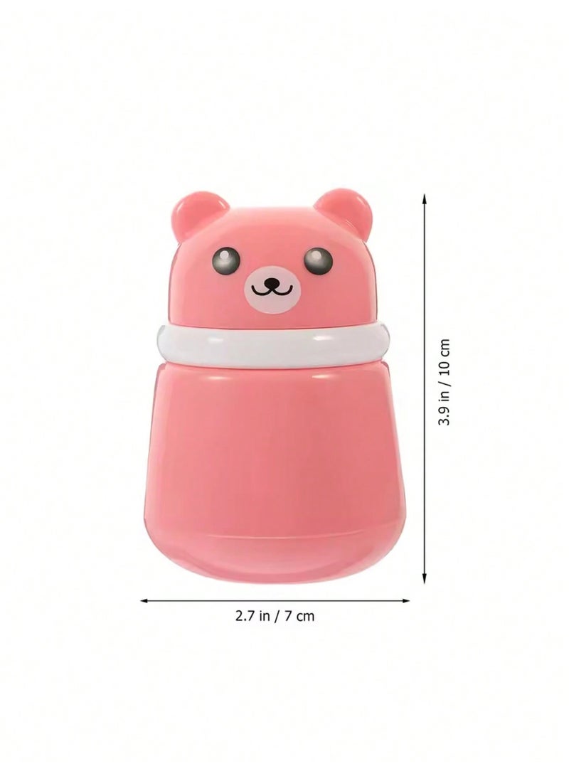 insular Baby Powder Puff Box Pink Bear, Dust-Proof Leak-Proof Talcum Powder Container with Soft Sponge Puff, No Powder Flying, Portable Travel Powder Case for Newborn Diaper Rash Care - Image 5