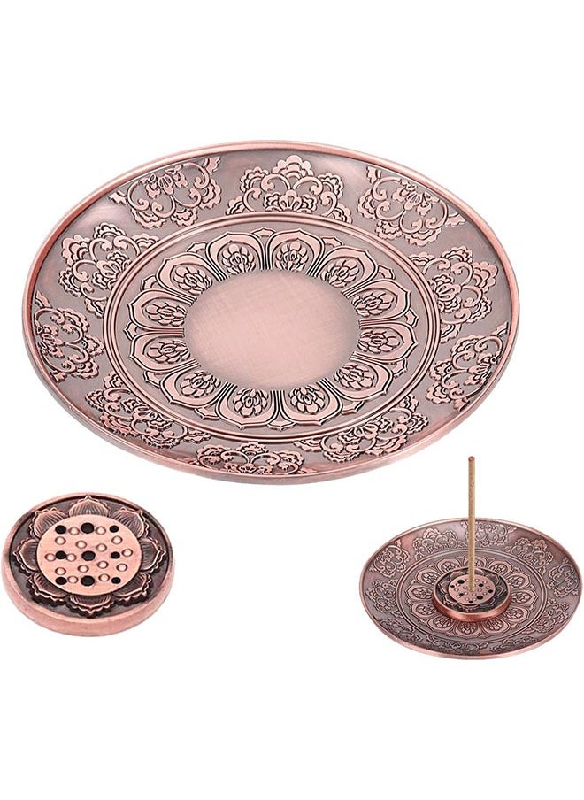 meayul Eid Incense Plate Holder，Brass Incense Burner 9 Incense Holes, Lotus Stick Incense Burner, with Detachable Ash Catcher Retro and Elegant Fragrance Accessories for Meditation, Yoga, Home Office Fragrance  - Image 1