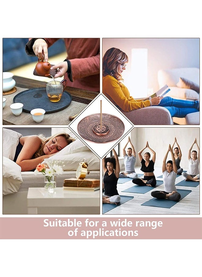 meayul Eid Incense Plate Holder，Brass Incense Burner 9 Incense Holes, Lotus Stick Incense Burner, with Detachable Ash Catcher Retro and Elegant Fragrance Accessories for Meditation, Yoga, Home Office Fragrance  - Image 4