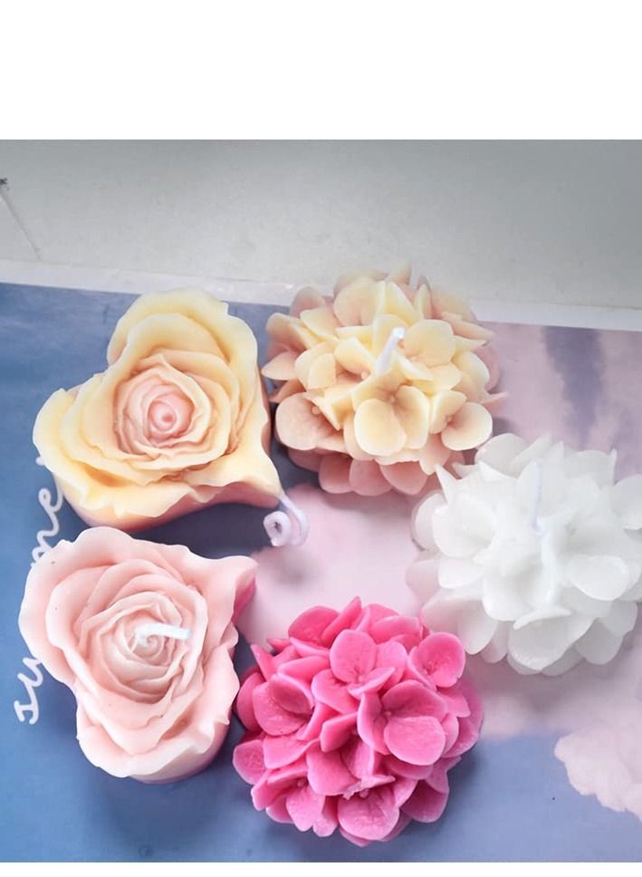 Excefore Candle Molds 3d Heart-shaped Rose Silicone for Making Resin Pillar Aromatherapy Gypsum Candles Wax Soap Flower Specimen Clay Craft - Image 4