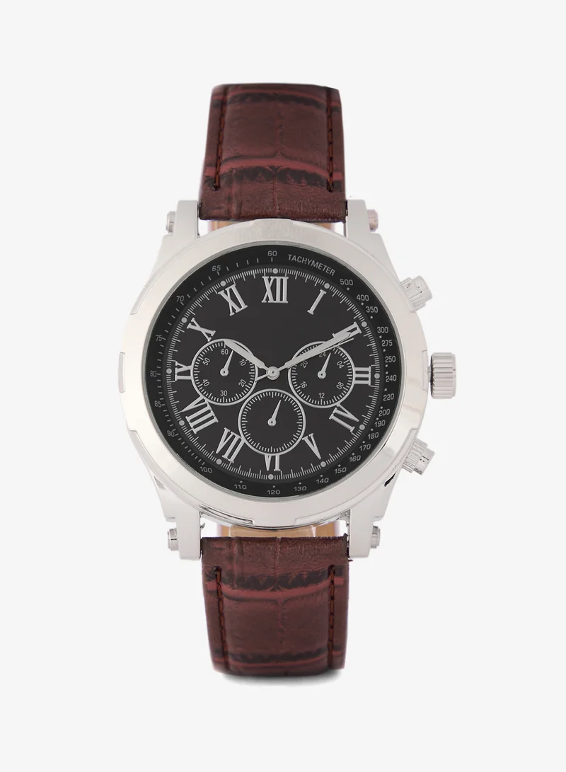 Robert Wood Croc Emboss Strap Analogue Watch