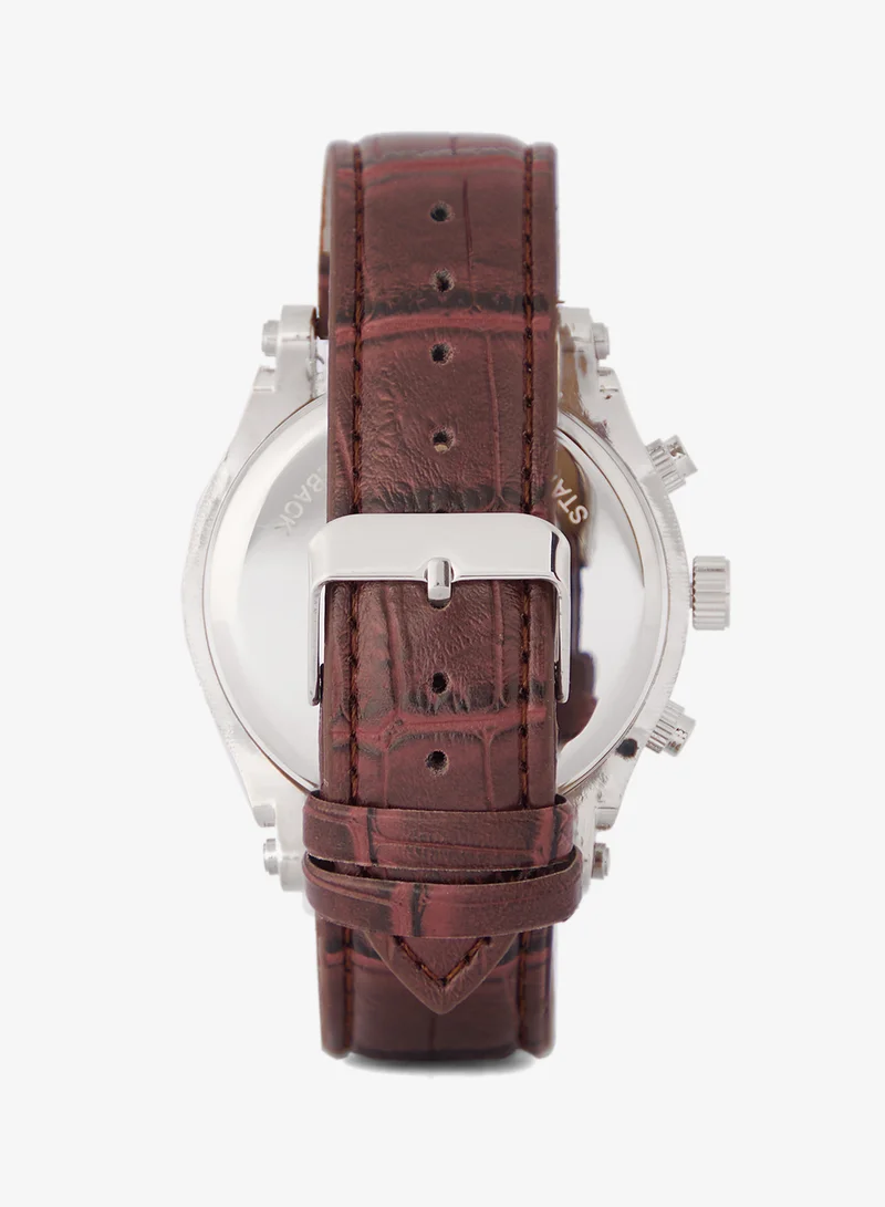 Robert Wood Croc Emboss Strap Analogue Watch