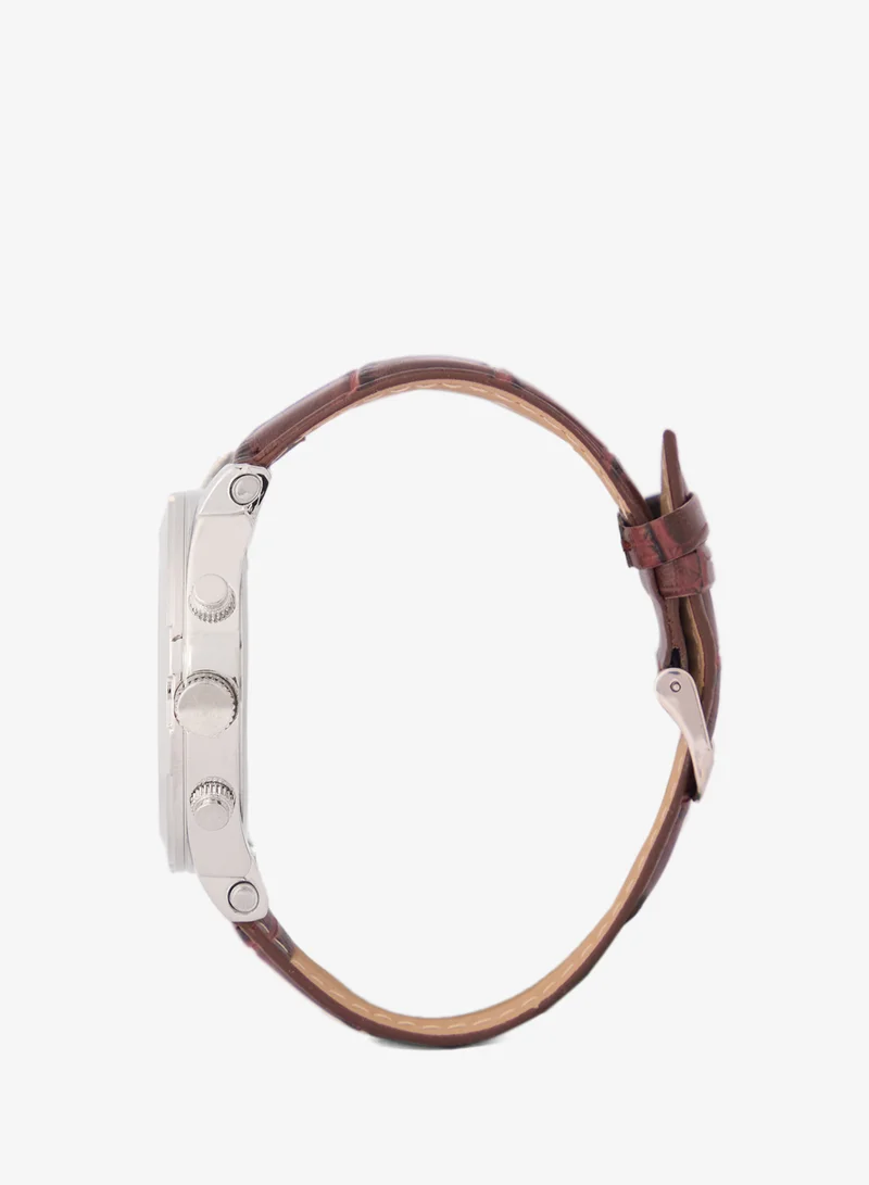 Robert Wood Croc Emboss Strap Analogue Watch