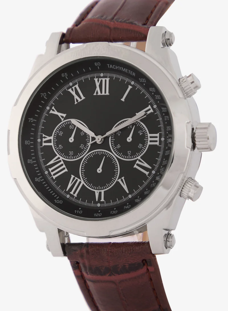 Robert Wood Croc Emboss Strap Analogue Watch