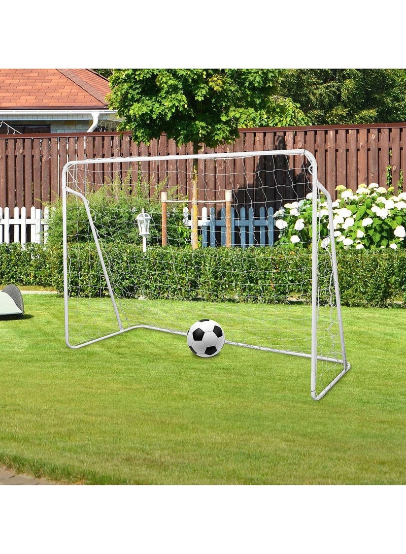 Football Goal, White Soccer Door Hoop, Portable Goal for Football Training, 240*150*90 CM - Image 1