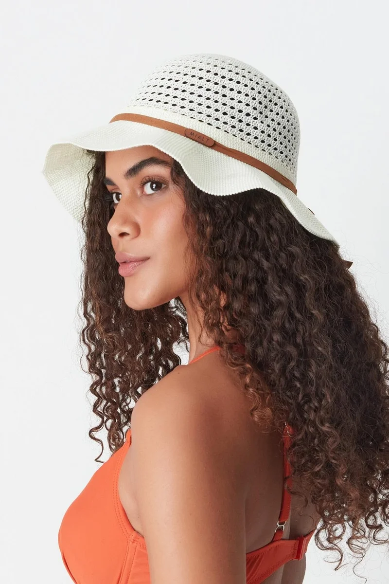 C&city Mercerized Beach Hat T24740-17 White