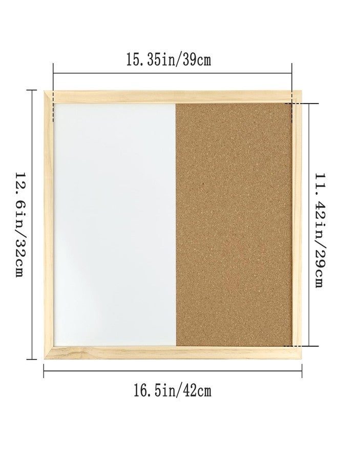 GDMINLO 16.5 x12.6 Inches Dry Erase Cork Bulletin Combination Board, Notice Memo Wall Mounted Vision for Home, School and Office(Pins, Eye Bolts, gaskets, Screws) - Image 2