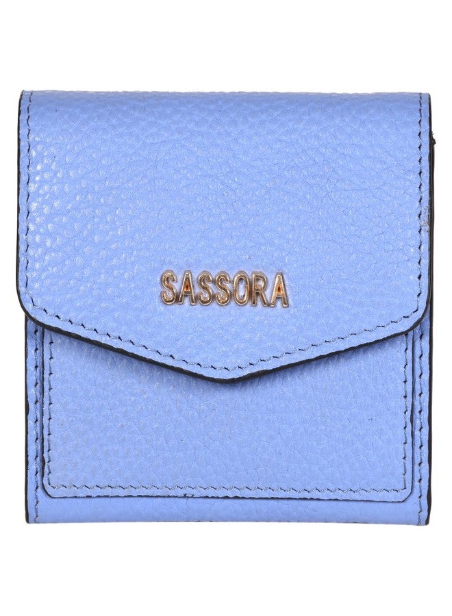 Sassora Genuine Leather Small Card Holder for Ladies (Sea Blue) - Image 1