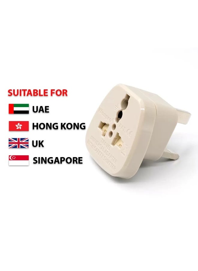 WONPRO - Wonpro Universal Travel Adapter, Rated 13A 250V Compact Size Travel Adapter with Universal Receptacle - Can Accept Different Plug Worldwide) Plug Suitable for UK, Hong Kong, UAE, Singapore, Malaysia - Image 1