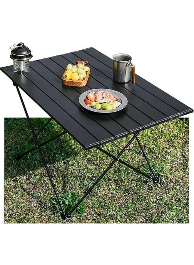 مومو بير طاولة تخييم محمولة صغيرة قابلة للطي مع إطار قابل للطي من الألومنيوم وحقيبة حمل للنزهات والطهي والشاطئ والمشي لمسافات طويلة وصيد الأسماك 68 * 47 * 46 سم HG 5 (أسود) - Image 1