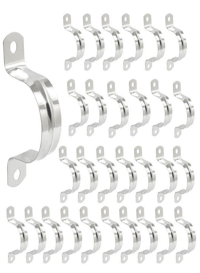 Hitefu 30PCS Stainless Steel Rigid Pipe Strap, M40 1-1/2" Two Hole Strap U Bracket Pipe Clamps, Heavy Duty Pipe Fasten Holder Tube Clip for Conduit and Cables - Image 1