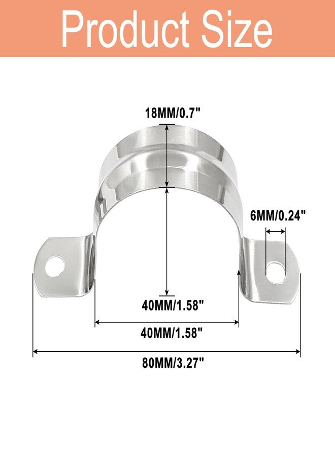 Hitefu 30PCS Stainless Steel Rigid Pipe Strap, M40 1-1/2" Two Hole Strap U Bracket Pipe Clamps, Heavy Duty Pipe Fasten Holder Tube Clip for Conduit and Cables - Image 3