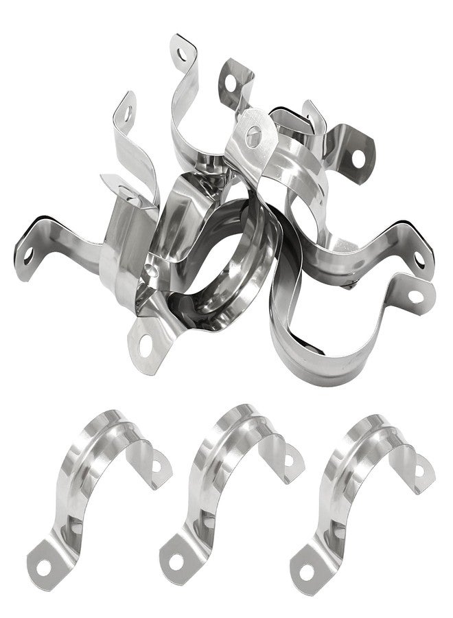 Hitefu 30PCS Stainless Steel Rigid Pipe Strap, M40 1-1/2" Two Hole Strap U Bracket Pipe Clamps, Heavy Duty Pipe Fasten Holder Tube Clip for Conduit and Cables - Image 4