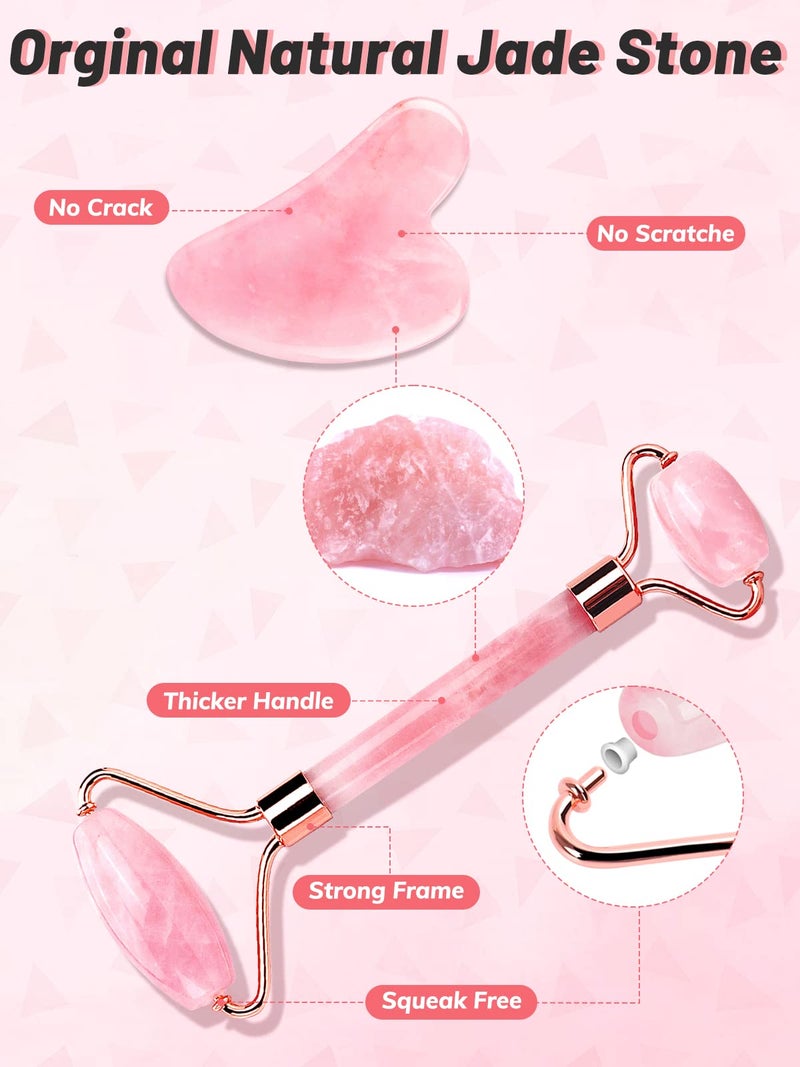 Deciniee Gua Sha Face Roller Tools: Jade Roller Facial Tools for Skin Care - Facial Massager for Face, Eyes, Neck, Relieve Fine Lines and Wrinkles - Image 2