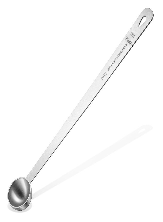 Alrhso 1Pcs Long Handle Measuring Spoons Long Teaspoon Scoop Stainless Steel 1Tsp Scoop 1/3tbsp 5ml Measuring Teaspoon, Silver - Image 1
