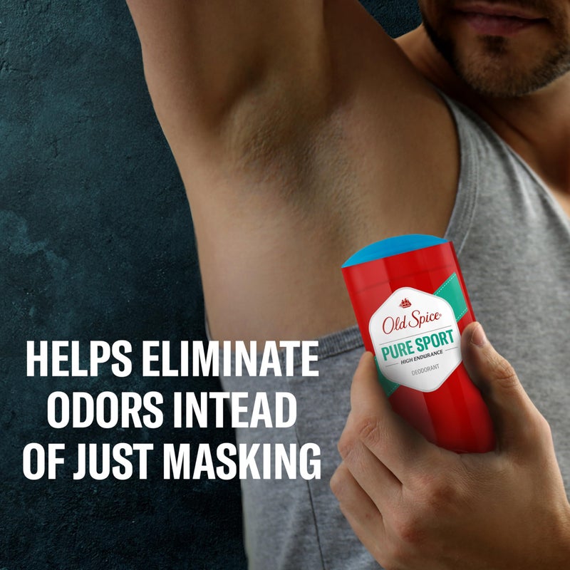 Old Spice Aluminum Free Deodorant For Men, High Endurance, 24/7 Sweat Defense & Odor Protection, 24/7 Freshness & Lasting Scent, Pure Sport Scent, 3.0 oz (Pack of 2) - Image 4