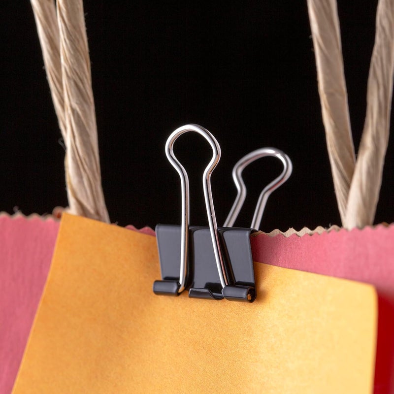 Officemate Small Binder Clips - Black, 12 Boxes of 1 Dozen Each (144 Total) - Image 4