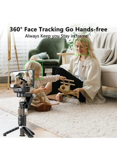 LENND Gimbal Stabilizer for Smartphone with Extendable Selfie Stick and Tripod, 3 Axis Selfie Stick Tripod with Face Tracking, 360° Rotation, 4 in 1 Portable Phone Tripod, Auto Balance for iPhone/Android  - Image 4