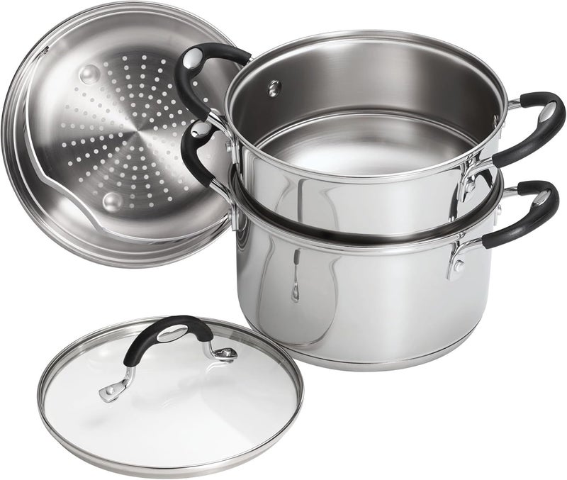 CROKZ Stainless Steel 3 Quart Steamer & Double-Boiler, 4 Piece - Image 1