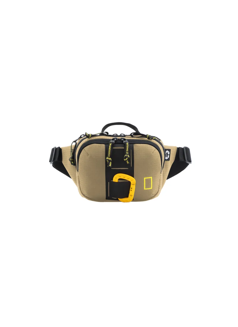 ناشيونال چيوغرافيك National Geographic Explorer III RPET Waist Bag Beige For Men And Women, Durable Casual Hip Bag With Adjustable Strap, Suitable For Travel, Outdoors, Gym, Hiking