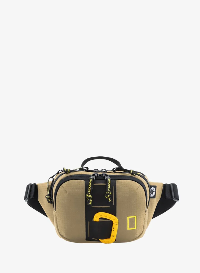 NATIONAL GEOGRAPHIC National Geographic Explorer III RPET Waist Bag Beige For Men And Women, Durable Casual Hip Bag With Adjustable Strap, Suitable For Travel, Outdoors, Gym, Hiking