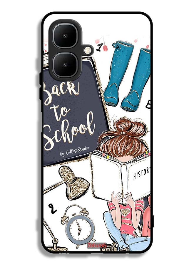 Tolwak Infinix Smart 10 Protective Case Cover Back To School Girl Reading History