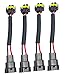 Bstenky 4pcs 9006 9005 to H11 H8 Retrofit Wiring Harness Plug Extension Conversion Cable Wire Connector Adapter Headlight Fog Lights Wiring Harness Plug - Image 2
