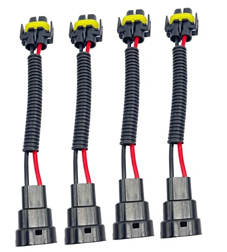 Bstenky 4pcs 9006 9005 to H11 H8 Retrofit Wiring Harness Plug Extension Conversion Cable Wire Connector Adapter Headlight Fog Lights Wiring Harness Plug - Image 1