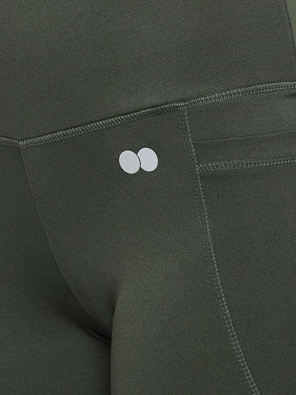 Clovia Women's Comfort Fit High-Rise Flared Yoga Pants with Side Pockets (AB0119R17_Green_M) - Image 5