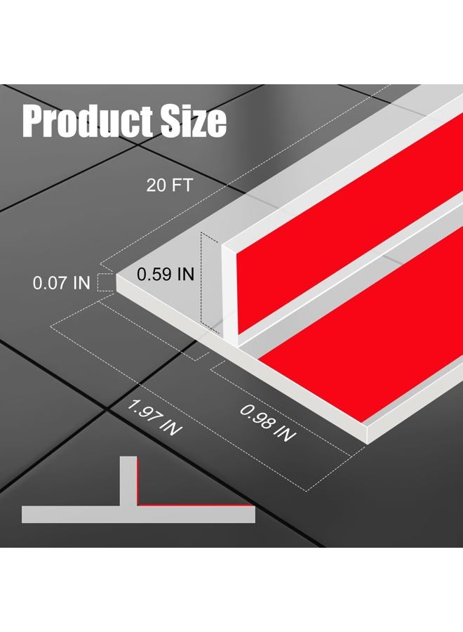 ToLanbbt T-Shaped Door Draft Stopper 1.97 in x 20 FT Silicone Weather Stripping Door Seal Double-Sided Adhesive Draft Seal Tape for Doors Windows and Shower Glass Gaps, Side, Frame, Clear - Image 2