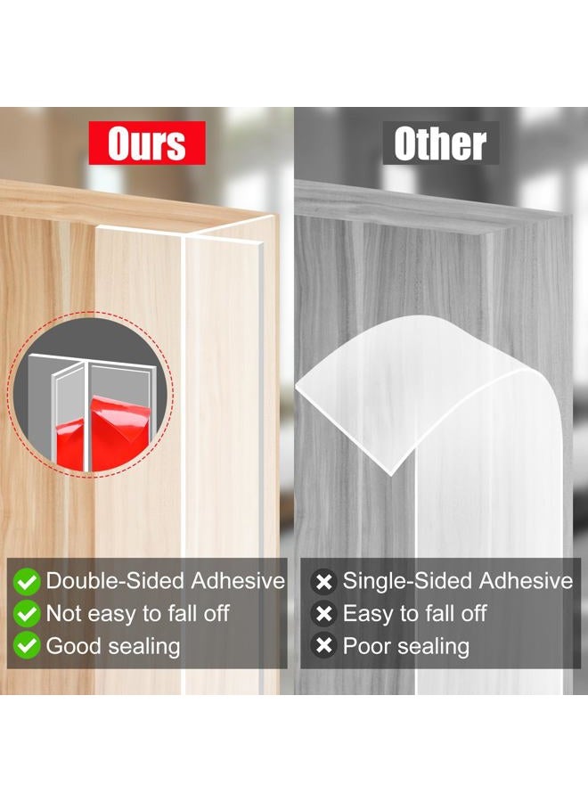 ToLanbbt T-Shaped Door Draft Stopper 1.97 in x 20 FT Silicone Weather Stripping Door Seal Double-Sided Adhesive Draft Seal Tape for Doors Windows and Shower Glass Gaps, Side, Frame, Clear - Image 3