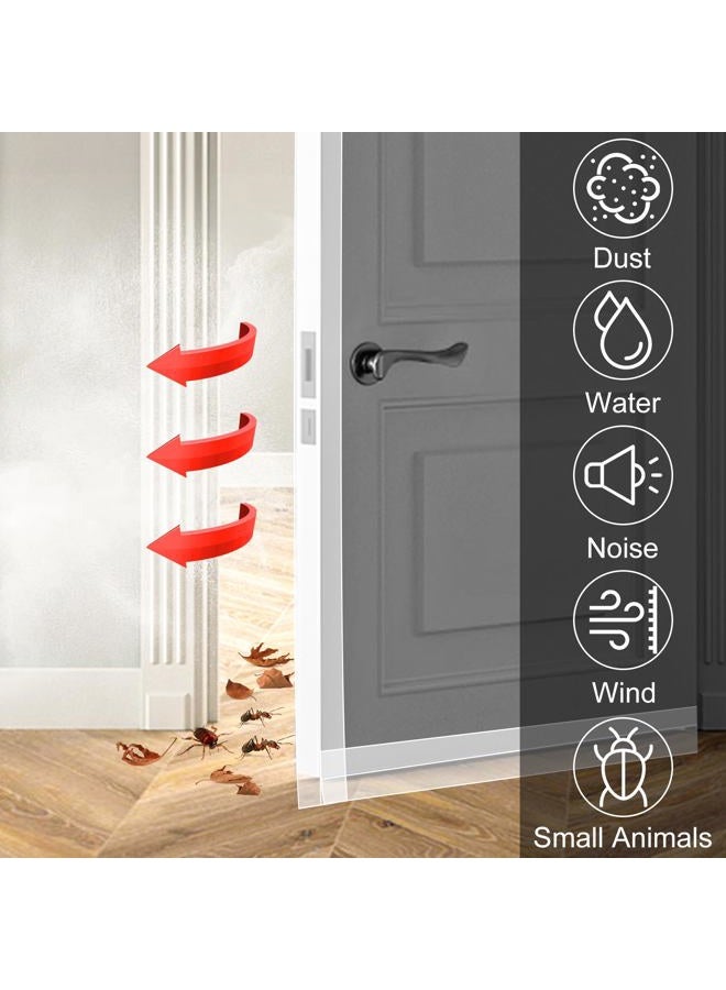 ToLanbbt T-Shaped Door Draft Stopper 1.97 in x 20 FT Silicone Weather Stripping Door Seal Double-Sided Adhesive Draft Seal Tape for Doors Windows and Shower Glass Gaps, Side, Frame, Clear - Image 4