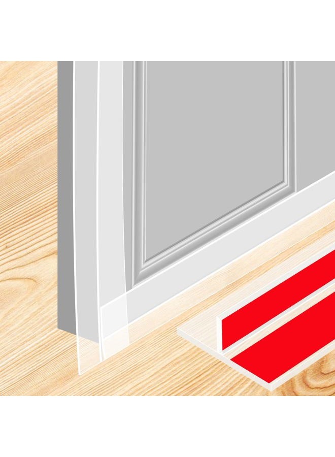 ToLanbbt T-Shaped Door Draft Stopper 1.97 in x 20 FT Silicone Weather Stripping Door Seal Double-Sided Adhesive Draft Seal Tape for Doors Windows and Shower Glass Gaps, Side, Frame, Clear - Image 1