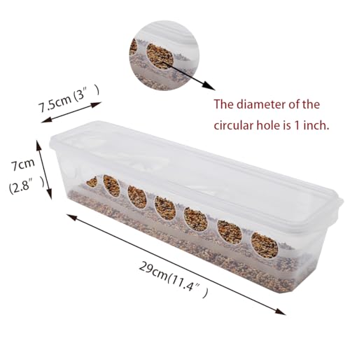 FOIBURELY Button Quail Transparent Feeder Flip Top Seed Food Container (8 Holes) - Image 2
