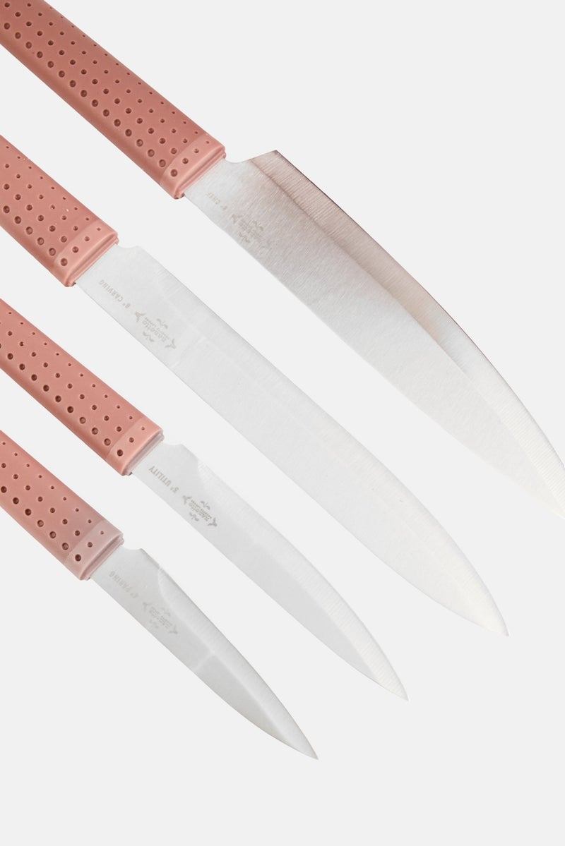 Nanette lepore 4 Piece Knife With Block Set, Mauve - Image 3