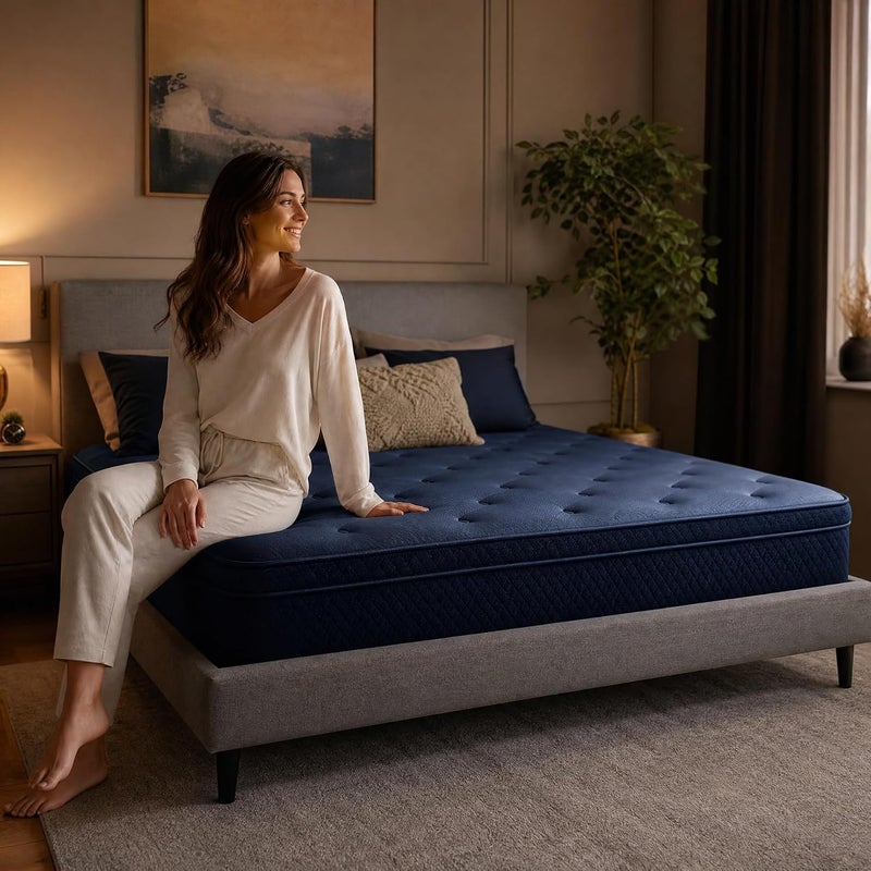 Pocket Spring Mattress with High-Density Foam - Full (140x200cm) - Plush Euro Top for Motion Isolation & Pressure Relief - Image 2