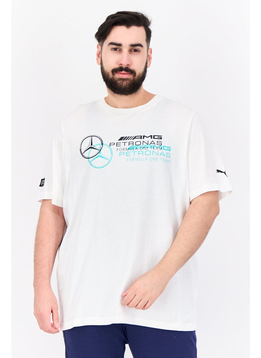 PUMA Men Sportswear Fit Short Sleeves Running T-Shirt, Off White  - Image 1