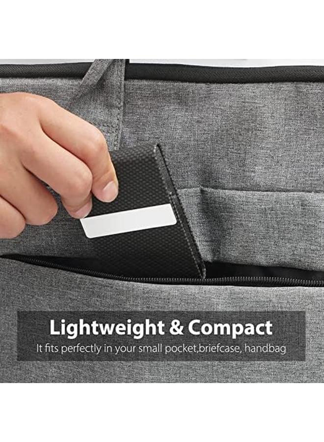 KASTWAVE Business Card Holder Pu Leather Business Card Case Pocket Card Holders For Men Or Women Metal Slim Name Card Holder Rfid Blocking Business Card Carrier With Magnetic Closure Black Carbon - Image 3