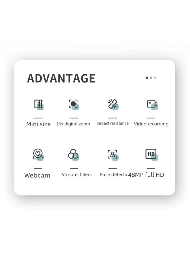 نيوترل كاميرا رقمية عالية الدقة 48 ميجابكسل للاستخدام المنزلي والطلابي - كاميرا خاصة للأطفال محمولة بتقنية البطاقة - Image 2
