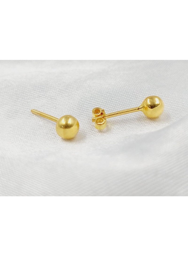 Luxuria Spherical gold earrings, which are classic and simple designs suitable for everyday use. - Image 1