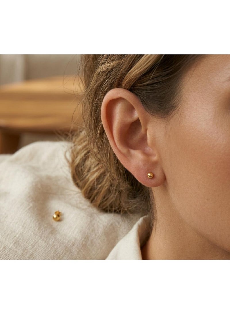 Luxuria Spherical gold earrings, which are classic and simple designs suitable for everyday use. - Image 2